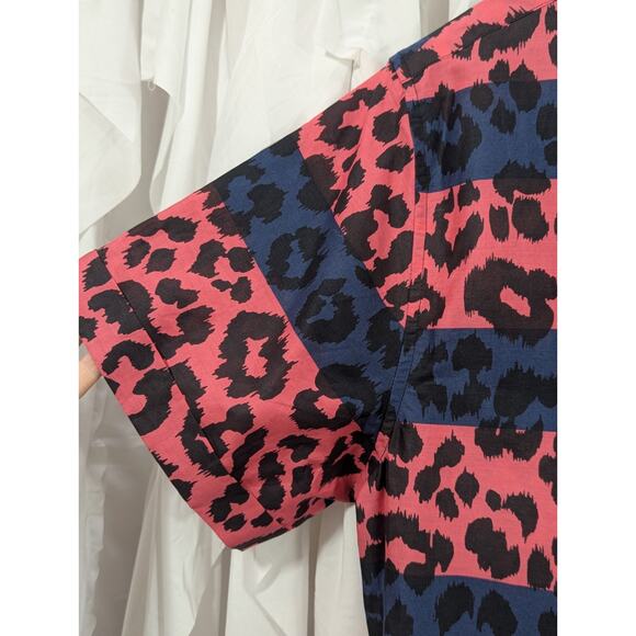 Pink & Navy Leopard Print Cotton Short Sleeve Size L by Marc by Marc Jacobs - Picture 9 of 11